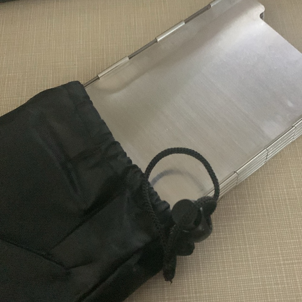 One piece outdoor folding card stove alum  alloy wind defector with pouch